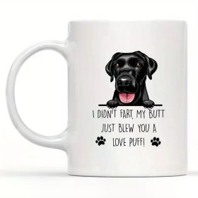 11oz White Labrador Ceramic Mug with Playful Paw Prints & Humorous Dog Design - Perfect Gift for Dog Lovers, Ideal for