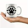 1pc Ceramic Coffee Cup 11 Oz - 'Less People, Many Dogs' Paw Print Design, Ideal Gift for Dog Lovers, Unique Pet