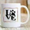 1pc, Dog Love Coffee Mug 11oz, Dog Lover Gift, Dog Coffee Mug, Dog Owner Gift, Dog Paw Love, Animal Lover, Gift for