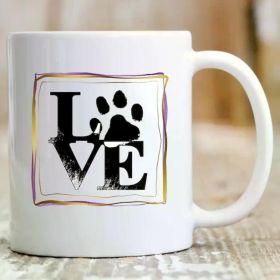1pc, Dog Love Coffee Mug 11oz, Dog Lover Gift, Dog Coffee Mug, Dog Owner Gift, Dog Paw Love, Animal Lover, Gift for