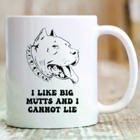 1pc Ceramic Coffee Mug for Dog Lovers - Pit Bull Owner Gift, Funny "I Like Big Mutts and I Cannot Lie" Design, Ideal for