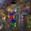 1pc; Paw Print Solar Wind Chimes For Outside; Dogs Pet Paw Print Remembrance Wind Chimes; Waterproof Color Changing Solar Hanging Lights; Sympathy