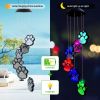 1pc; Paw Print Solar Wind Chimes For Outside; Dogs Pet Paw Print Remembrance Wind Chimes; Waterproof Color Changing Solar Hanging Lights; Sympathy