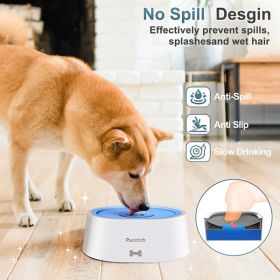 Dog Water Bowl No Spill 2L/70oz Spill Proof Dog Water Bowl Slow Water Feeder for Dogs No Splash Pet Water Bowl Dispenser for Messy Drinkers Vehicle Tr