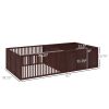 PawHut Puppy Whelping Box with Removable Doors Indoor Playpen Supplies Essentials 81x39 Coffee