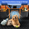 Dog Car Seat Cover for Back Seat with Detachable Hard Bottom, Holds 400lbs, Back Seat Extender for Dog with Mesh Windor and Storage Pocket