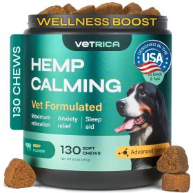 Calming Chews for Dogs Anxiety Relief  Hemp Calming Chews for Dogs with Valerian Root Hemp Seed Oil Turmeric L Theanine   Soft Treats for Storms Firew
