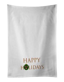 NEW Fox Terrier - Toy - Dog Face Happy Holidays Christmas Kitchen Towel Set of 2 White Dish Towels Decorative Bathroom Hand towel for Hand, Face, Hair