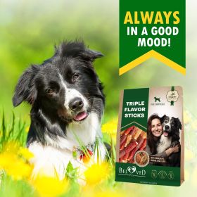 Triple Flavor Dog Rawhide Treats Duck Chicken Human Grade Meat Natural Organic