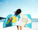 Surfer Dog Black Toy Poodle Premium Beach Towel Oversized Towel Beach Blanket, Pool, Beach Essentials, Yoga, Premium Bath Towel, Quick Dry Plush