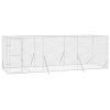 Outdoor Dog Kennel Silver 19.7'x6.6'x6.6' Galvanized Steel