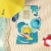 Surfer Dog Beige Toy Poodle Premium Beach Towel Oversized Towel Beach Blanket, Pool, Beach Essentials, Yoga, Premium Bath Towel, Quick Dry Plush