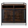 38.6 "Furniture Dog Cage, Metal Heavy Duty Super Sturdy Dog Cage, Dog Crate for Small/Medium Dogs, Double Door and Double Lock
