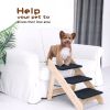Wood Pet Stairs/Pet Steps - Foldable 3 Levels Dog Stairs & Ramp Perfect for Beds and Cars - Portable Dog/Cat Ladder Up to 110 Pounds