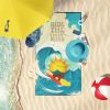 Surfer Dog Red Toy Poodle Premium Beach Towel Oversized Towel Beach Blanket, Pool, Beach Essentials, Yoga, Premium Bath Towel, Quick Dry Plush