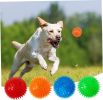 Squeaky Dog Toys, Squeaky Dog Ball Pet Chewing Spikey Toy Non-Toxic Puppy Tooth Cleaning Toy Balls Orange Doll Ornaments