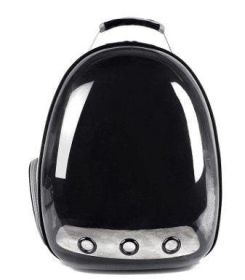 Bubble Pet Sightseeing Backpack: Portable And Stylish Carrier For Small Animals (Color: Black)