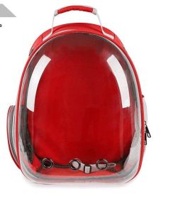 Bubble Pet Sightseeing Backpack: Portable And Stylish Carrier For Small Animals (Color: Red)