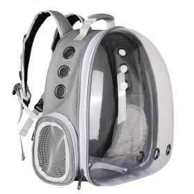 Bubble Pet Sightseeing Backpack: Portable And Stylish Carrier For Small Animals (Color: White Gray)