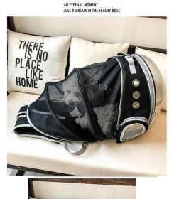 Bubble Pet Sightseeing Backpack: Portable And Stylish Carrier For Small Animals (Color: Black Upgrade)