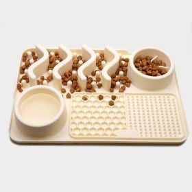 Dog Silicone Licking Pad Pet Licking Mat Silicone Mat Multifunctional Food Bowl (Color: Small Milky White Licking Pad)