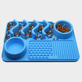 Dog Silicone Licking Pad Pet Licking Mat Silicone Mat Multifunctional Food Bowl (Color: Small Sky Blue Licking Pad)