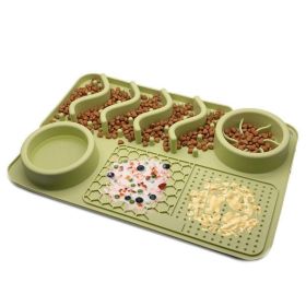 Dog Silicone Licking Pad Pet Licking Mat Silicone Mat Multifunctional Food Bowl (Color: Large Light Green Licking Pad)