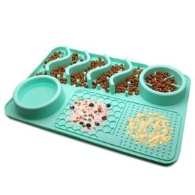 Dog Silicone Licking Pad Pet Licking Mat Silicone Mat Multifunctional Food Bowl (Color: Large Lake Blue Licking Pad)