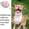 Adjustable Microfiber Leather Spiked Studded Dog Collar with a Squeak Ball Gift for Small Medium Large Pets Like Pit Bull/Bulldog/Pugs/Husky