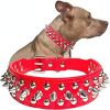 Adjustable Microfiber Leather Spiked Studded Dog Collar with a Squeak Ball Gift for Small Medium Large Pets Like Pit Bull/Bulldog/Pugs/Husky