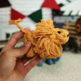 Natural Jute Dog Chewing Rope For Dental Tough With Cute Animals Fruit Eco-Friendly Knot (Style: Lion)