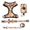 4Pcs Set Reflective No Pull Dog Harness Collar Leash With Dog Poop Bag For Small Medium Dog