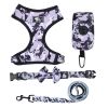 4Pcs Set Reflective No Pull Dog Harness Collar Leash With Dog Poop Bag For Small Medium Dog