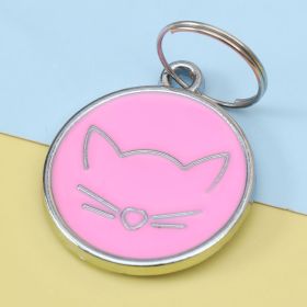 Pet Collar Cat Cute Cat Pattern Pendant Collar For Dogs Kitten Cats (Color: Pink, size: One-size)