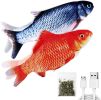TOOGE 2 Pack 11" Floppy Fish Cat Toys with SilverVine and Catnip for Indoor Cats for Small Dogs Interactive Automatic Flopping Fish Cat Kicker Toys fo