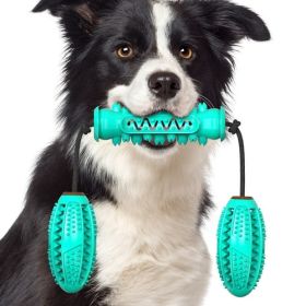Dog Chew Toys Pet Toothbrush Rubber Bones Teeth Cleaning (Color: Blue)