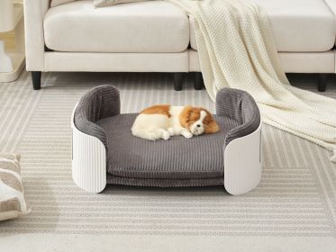 Scandinavian style Cat Couch Bed, Pet Sofa for Indoor Cats PP Indoor Pet Furniture Elevated Cat Beds with Removable Mattress Cover Suitable for Kitty (Color: as Pic)