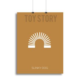 Toy Story Slinky Dog Minimal Movie Canvas Print or Poster (Type: Standard Framed Canvas Print, size: 16" x 12" / 42cm x 30cm (approx))
